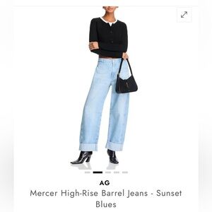 Ag Adriano Goldschmied Wide-Leg Mercer high rise barrel jeans in sunset blues 💙🩵